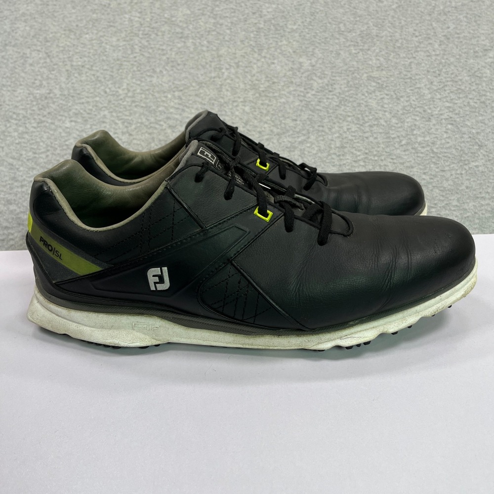 FootJoy Pro SL Golf Shoes Mens 13 Black Spikeless Performance Athletic 53813